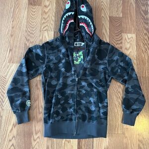 Black bape Camouflage Shark Hoodie
